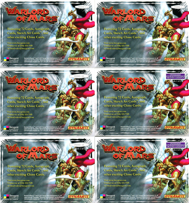 Warlord of Mars Promo Card Lot 6 Cards Breygent 2012   - TvMovieCards.com