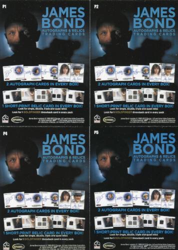 James Bond Autographs & Relics Promo Card Lot 4 Cards   - TvMovieCards.com