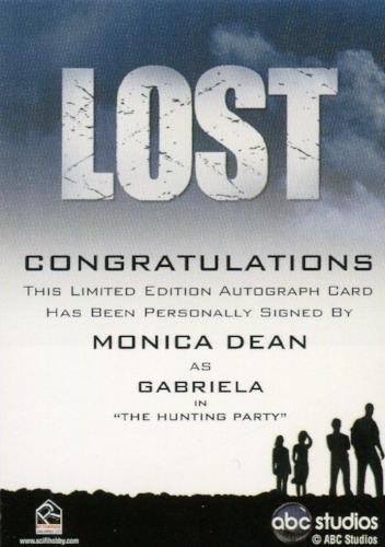 Lost Seasons 1-5 Monica Dean as Gabriela Autograph Card   - TvMovieCards.com