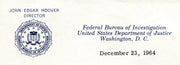 Original Signature Letter J. Edgar Hoover FBI Director December 23,   - TvMovieCards.com