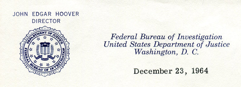 Original Signature Letter J. Edgar Hoover FBI Director December 23,   - TvMovieCards.com