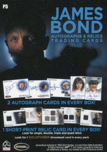 James Bond Autographs & Relics Promo Card P5   - TvMovieCards.com