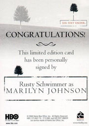 Six Feet Under Seasons 1 & 2 Rusty Schwimmer as Marilyn Autograph Card   - TvMovieCards.com