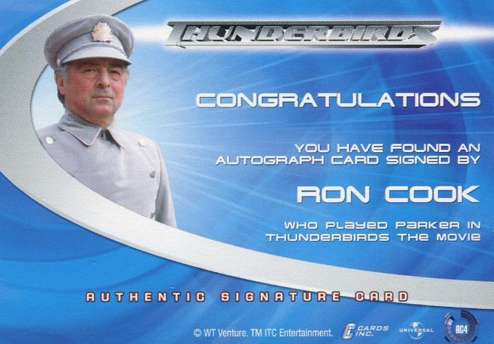 Thunderbirds Are Go! Movie Ron Cook Autograph Card AC4   - TvMovieCards.com