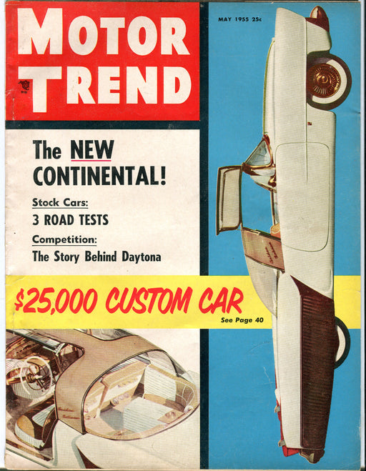 May 1955 Motor Trend Car Magazine - $25,000 Custom Car   - TvMovieCards.com