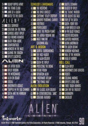 Alien Legacy Movie Base Card Set 90 Cards Inkworks 1998 - TvMovieCards.com