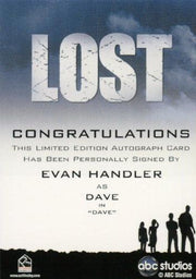 Lost Seasons 1-5 Evan Handler as Dave Autograph Card   - TvMovieCards.com