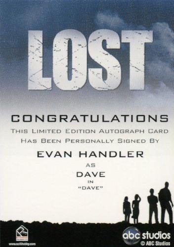 Lost Seasons 1-5 Evan Handler as Dave Autograph Card   - TvMovieCards.com