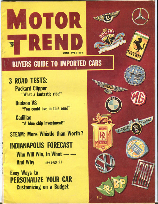 June 1955 Motor Trend Car Magazine - Buyers Guide to Imported Cars   - TvMovieCards.com