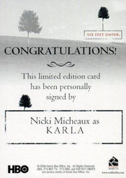 Six Feet Under Seasons 1 & 2 Nicki Micheaux as Karla Autograph Card   - TvMovieCards.com