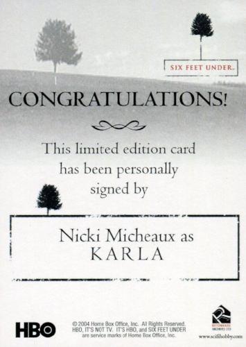 Six Feet Under Seasons 1 & 2 Nicki Micheaux as Karla Autograph Card   - TvMovieCards.com