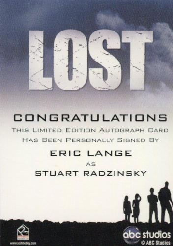 Lost Seasons 1-5 Eric Lange as Stuart Radzinsky Autograph Card   - TvMovieCards.com