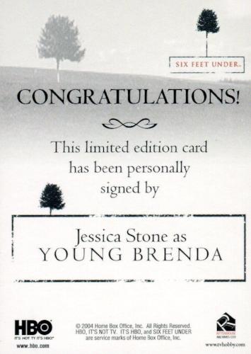 Six Feet Under Seasons 1 & 2 Jessica Stone as Young Brenda Autograph Card   - TvMovieCards.com