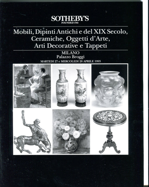 Sothebys Auction Catalog April 27 1993 Mobili XIX Secolo Ceraniche - Milano   - TvMovieCards.com