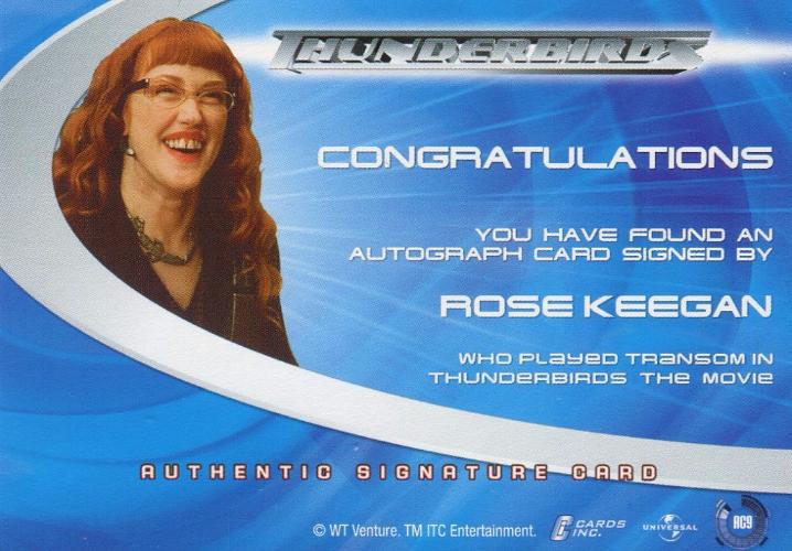 Thunderbirds Are Go! Movie Rose Keegan Autograph Card AC9   - TvMovieCards.com