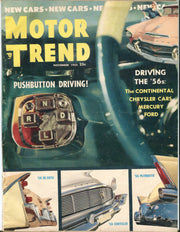 November 1955 Motor Trend Car Magazine - Pushbutton Driving! Driving The '56s   - TvMovieCards.com