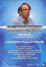 Thunderbirds Are Go! Movie Brains Checked Shirt Costume Card TC4   - TvMovieCards.com
