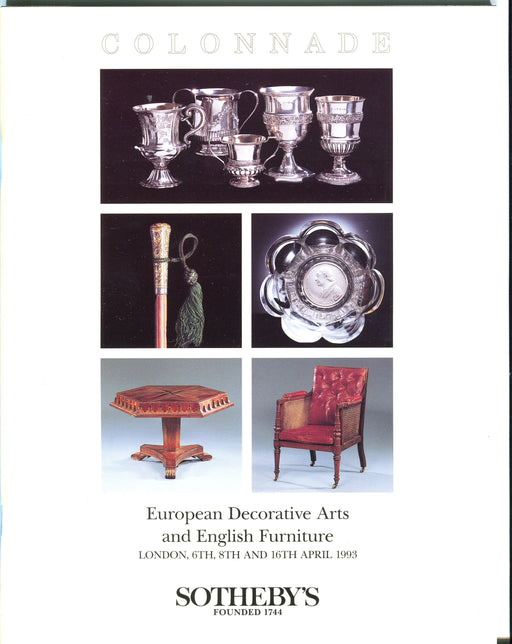 Sothebys Auction Catalog April 16 1993 European Decorative Art English Furniture   - TvMovieCards.com