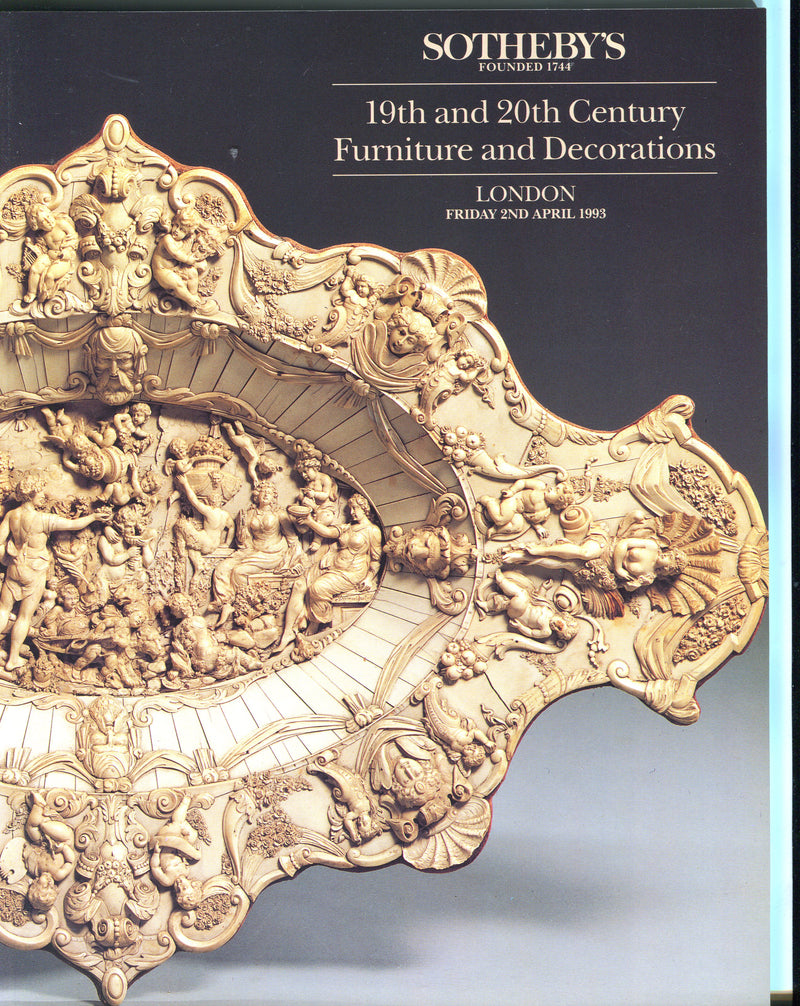 Sothebys Auction Catalog April 2 1993 19th 20th Century Furniture & Decorations   - TvMovieCards.com