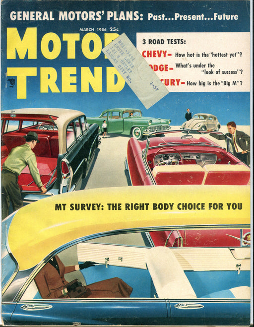 March 1956 Motor Trend Car Magazine - General Motors Past Present Future   - TvMovieCards.com