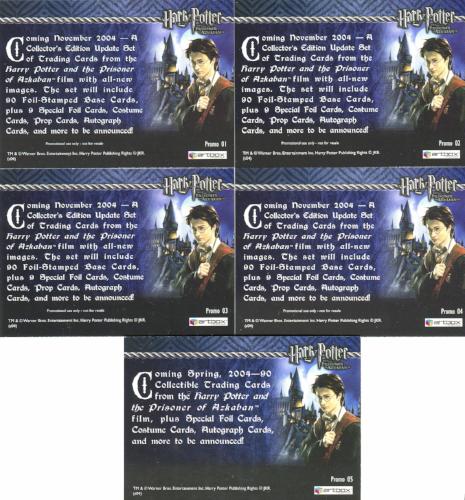 Harry Potter and the Prisoner of Azkaban Update Gold Foil Promo Card Set 5 Cards   - TvMovieCards.com