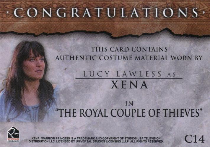 Xena The Quotable Xena Lucy Lawless as Xena Costume Card C14 Green   - TvMovieCards.com