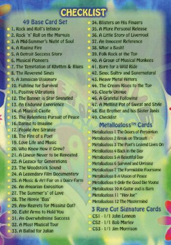 Woodstock Generation Rock Music Oversize Posters Base Card Set 49 Cards   - TvMovieCards.com