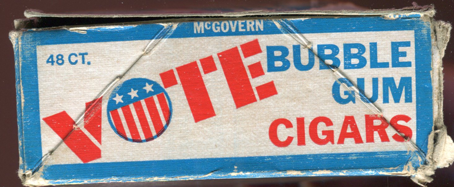 Presidential Candidate George McGovern Bubble Gum Cigars Vintage Box Swell 1968   - TvMovieCards.com