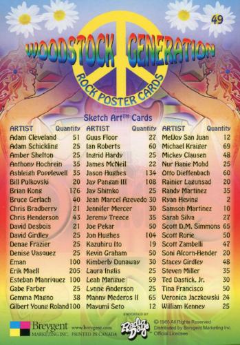 Woodstock Generation Rock Music Oversize Posters Base Card Set 49 Cards   - TvMovieCards.com