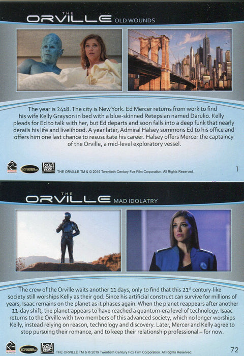 Orville Season 1 Trading Base Card Set 72 Cards 2019   - TvMovieCards.com