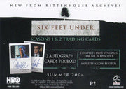 Six Feet Under Seasons 1 & 2 Promo Card P2   - TvMovieCards.com