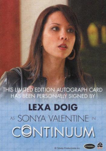 Continuum Seasons 1 & 2 Lexa Doig as Sonya Valentine Autograph Card   - TvMovieCards.com