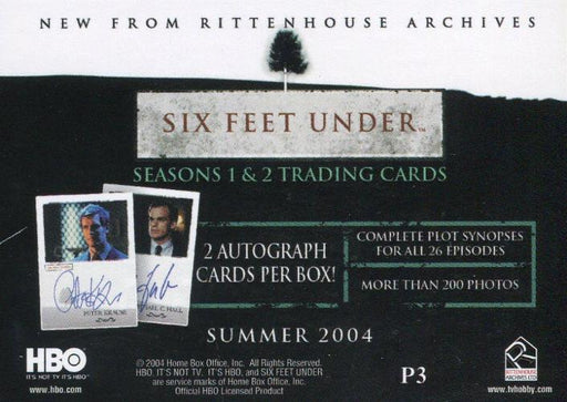 Six Feet Under Seasons 1 & 2 Promo Card P3   - TvMovieCards.com
