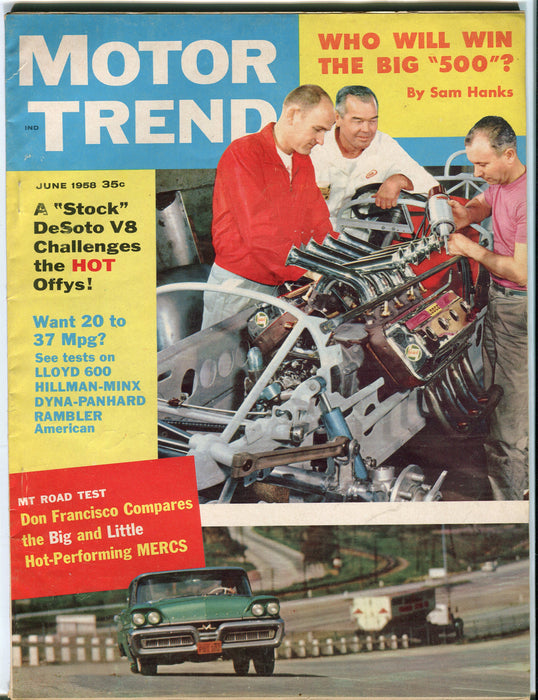 June 1958 Motor Trend Car Magazine - Hot Performing Mercurys   - TvMovieCards.com