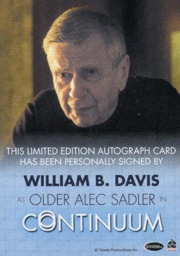 Continuum Seasons 1 & 2 William B. Davis as Older Alec Sadler Autograph Card   - TvMovieCards.com