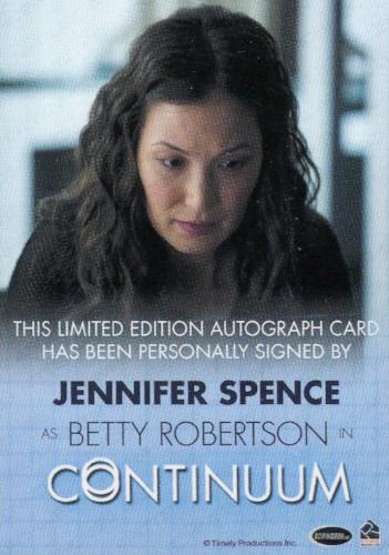 Continuum Seasons 1 & 2 Jennifer Spence as Betty Robertson Autograph Card   - TvMovieCards.com