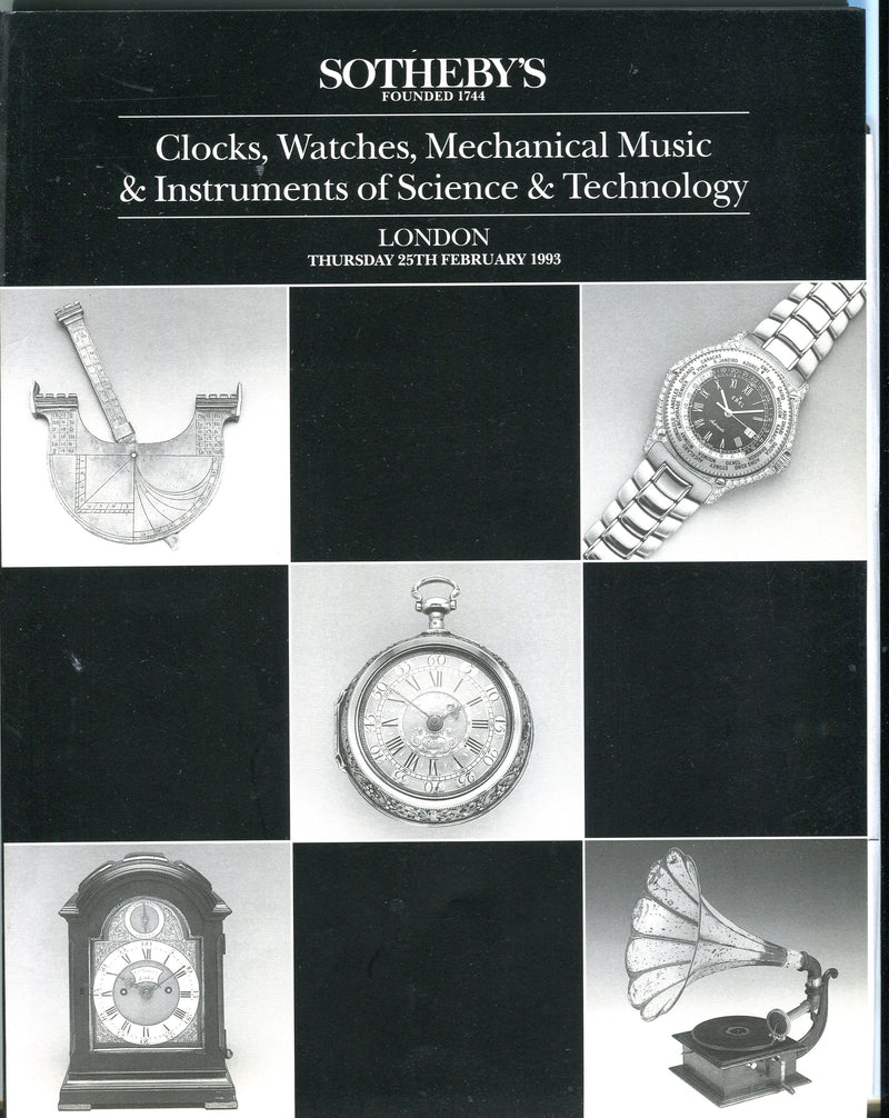 Sothebys Auction Catalog Feb 25 1993 Clocks Watches Mechanical Music Instruments   - TvMovieCards.com