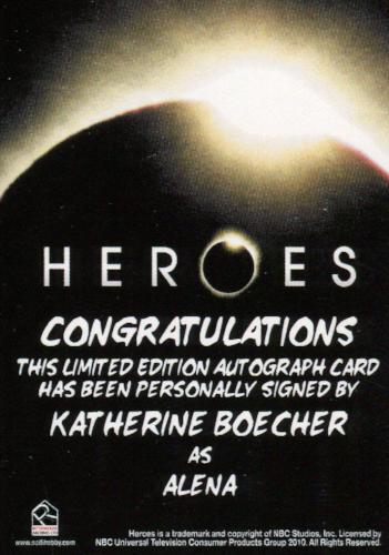 Heroes Archives Katherine Boecher as Alena Autograph Card   - TvMovieCards.com