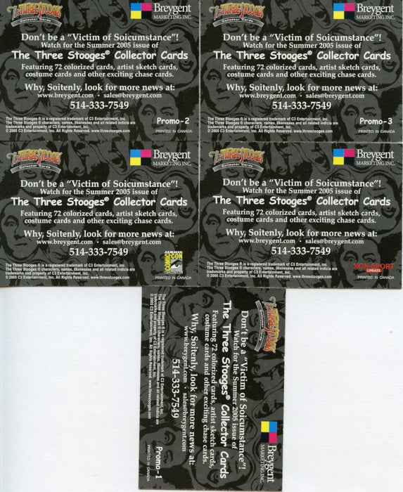 Three Stooges 5 Card Promo Set   - TvMovieCards.com