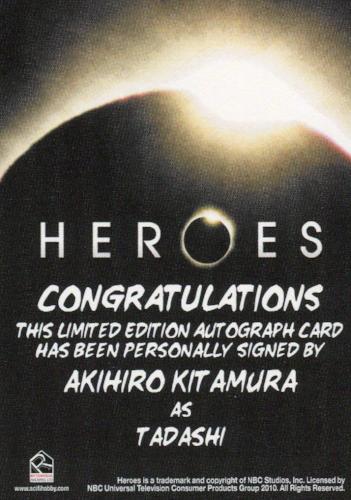 Heroes Archives Akihiro Kit Amura as Tadashi Autograph Card   - TvMovieCards.com