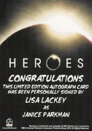 Heroes Archives Lisa Lackey as Janice Parkman Autograph Card   - TvMovieCards.com