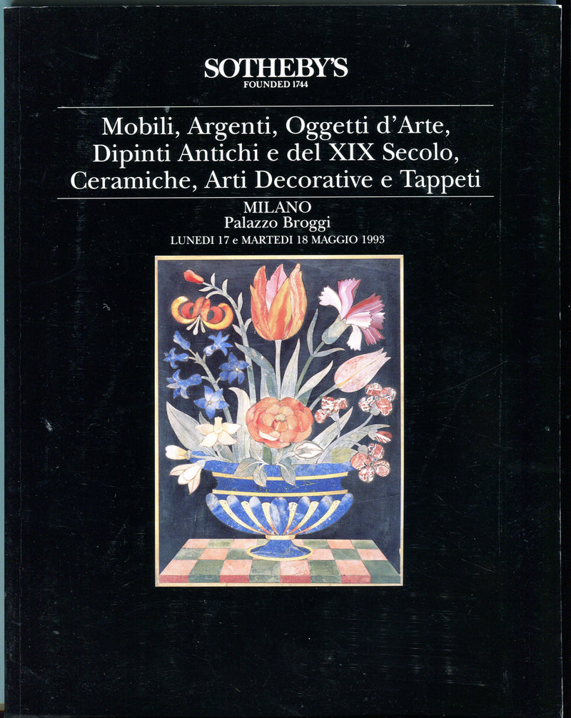 Sothebys Auction Catalog May 18 1993 Mobili, Argenti, XIX Secolo   - TvMovieCards.com