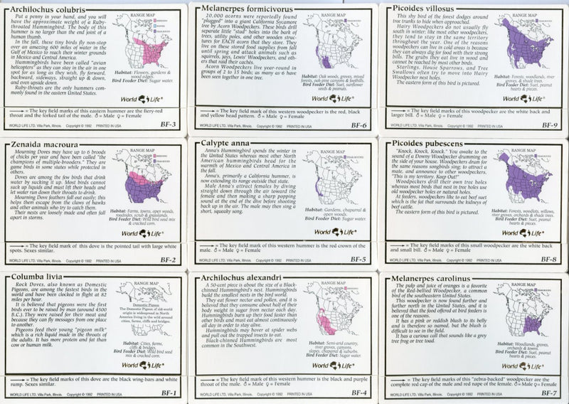 Birds - Discover Roger Tory Peterson Birds Bird Feeder Series 1 Card Set   - TvMovieCards.com