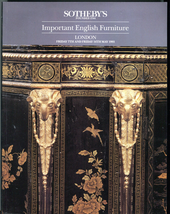 Sothebys Auction Catalog May 7 & 14 1993 Important English Furniture   - TvMovieCards.com
