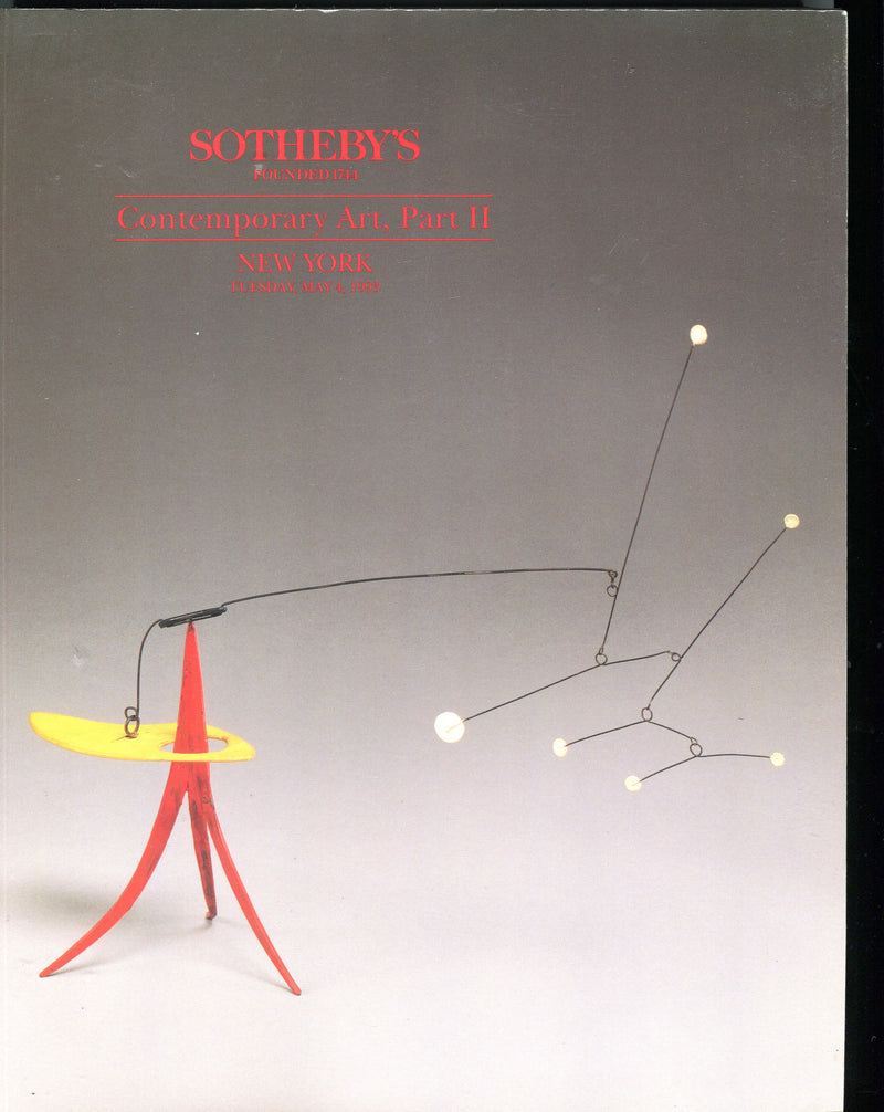 Sothebys Auction Catalog May 4 1993 Contemporary Art Part II New York   - TvMovieCards.com