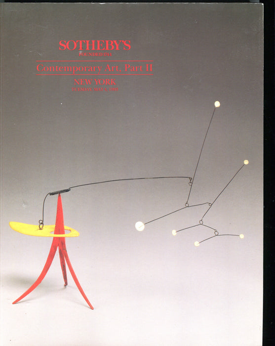Sothebys Auction Catalog May 4 1993 Contemporary Art Part II New York   - TvMovieCards.com
