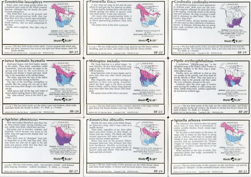 Birds - Discover Roger Tory Peterson Birds Bird Feeder Series 2 Card Set   - TvMovieCards.com