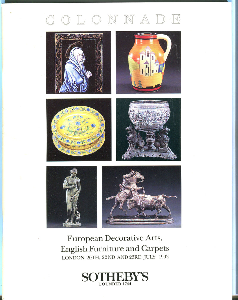 Sothebys Auction Catalog July 1993 European Decorative Arts Furniture & Carpets   - TvMovieCards.com