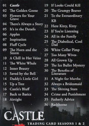 Castle Seasons 1 & 2 Base Card Set 72 Cards Cryptozoic 2012   - TvMovieCards.com