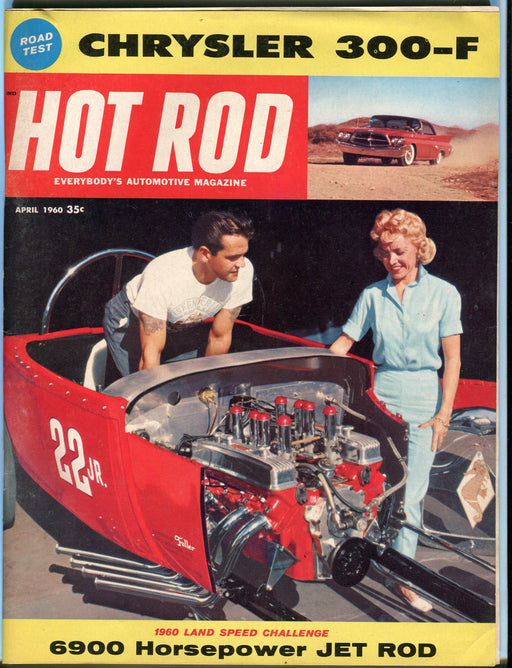 April 1960 Hot Rod Magazine - Chrysler 300-F 6900 Horsepower Jet Rod   - TvMovieCards.com